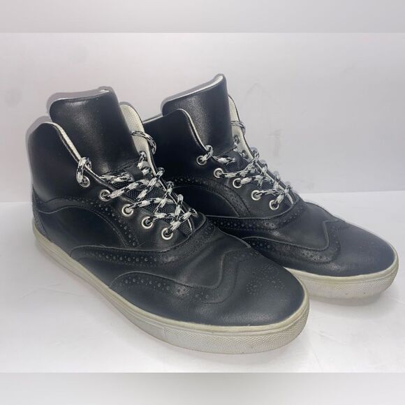Steve Madden Men’s Sz 8 Black Leather High Top Sneakers